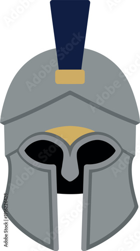 Ancient Greek Corinthian Helmet Illustration – Historical Warrior Armor Clipart