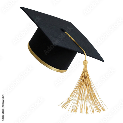 Wallpaper Mural Black Graduation Cap with Gold Tassel Festive Academic Achievement Symbol isolated on transparent background Torontodigital.ca