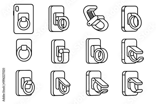 Form icon smooth contact rubber vector smartphone clip grip handheld clamp phone