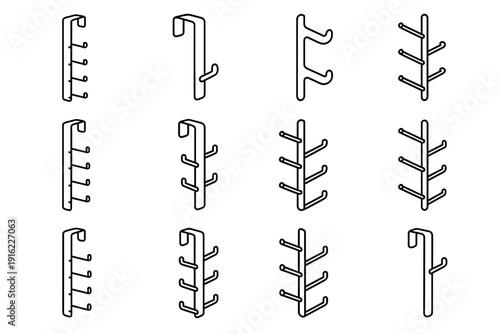 Vector door over clean minimalist icon pegs belt contact staggered organizer utility