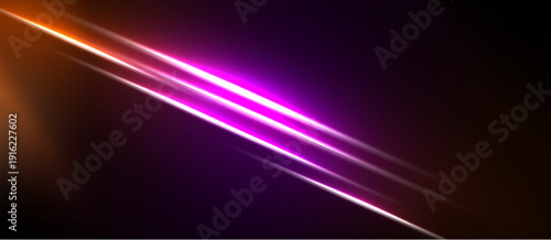 Abstract background features vibrant diagonal streaks. Orange transitions into purple, creating dynamic light effect. Dark areas provide contrast.