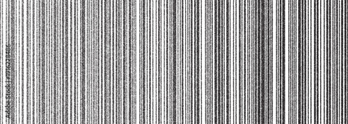 Barcode strips in black and white create an abstract linear vector background with thin and thick lines. This design is ideal for modern geometric backgrounds and barcode strip-based projects.