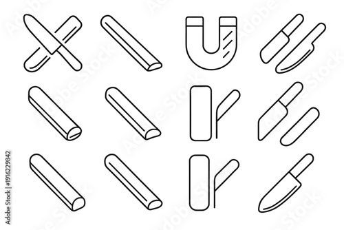 Guard utility blade magnetic vector icon sleeve knife accessory embedded straight clean