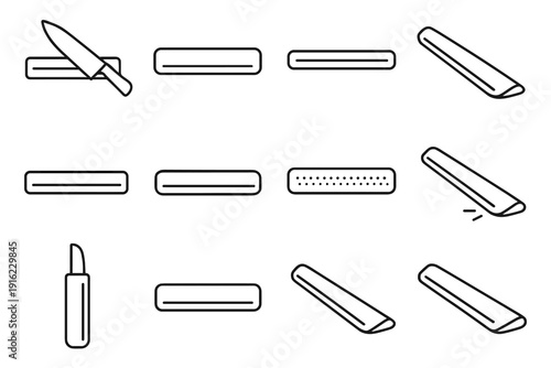 Sleeve modern magnetic knife design magnet vector lightweight blade guard icon coating