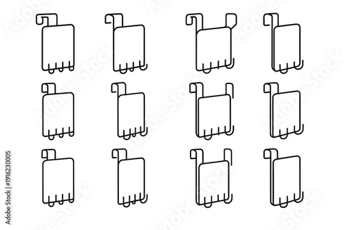 Modern home depth key corners flat vector icon door evenly hanger minimalist
