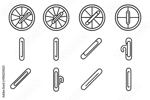 Aesthetic mounting modern rounded safety icons cylindrical design icon bike vector casing