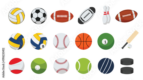 Large and diverse collection of various sports balls and equipment for games like soccer, basketball, football, and baseball.