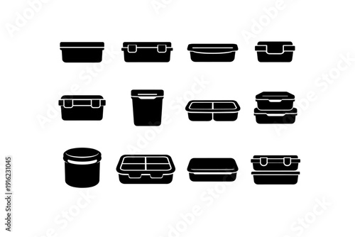 Simple generation silhouette object food rectangular reusable vector helper organization icon functional