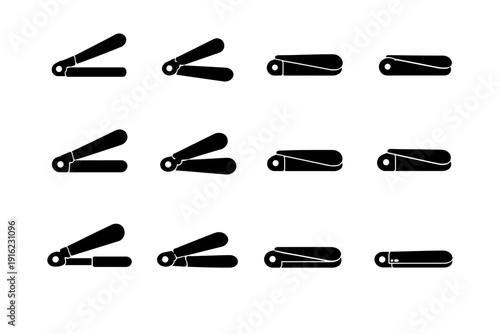 Mechanical image object simple footwear icon concept vector generation folding silhouette geometry