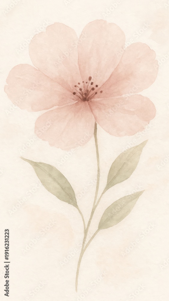 Fototapeta premium Delicate watercolor flower art mobile wallpaper