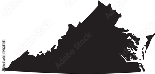 Virginia black map on white background vector