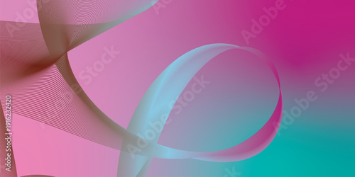 Bisque Fuchsia and azure abstract shape grainy gradient background with black backdrop and noisy texture for wide banner poster and header design