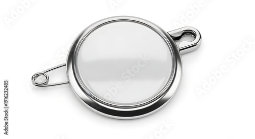 Wallpaper Mural Blank Round Metal Pin Badge Mockup with Safety Pin Isolated on White Background Torontodigital.ca