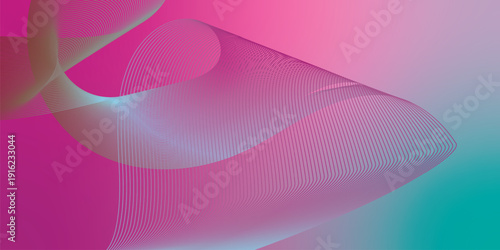 Bisque Fuchsia and azure abstract shape grainy gradient background with black backdrop and noisy texture for wide banner poster and header design