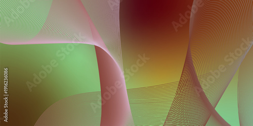 Bisque  maroon and green abstract shape grainy gradient background with black backdrop and noisy texture for wide banner poster and header design