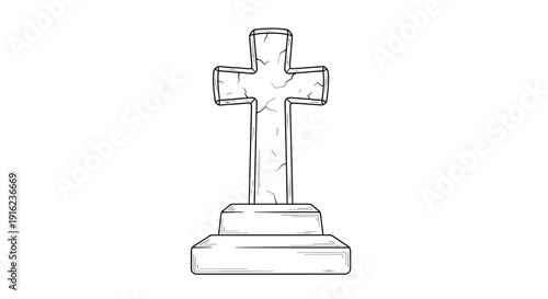 Stone Cross Gravestone, Cemetery Monument, Religious Symbol, Death, Funeral, Memorial