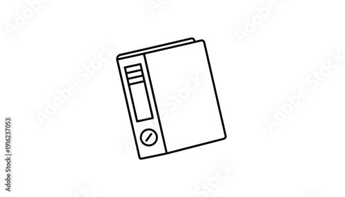 Simple Line Art Illustration of a Binder, Office Supplies, Document Storage