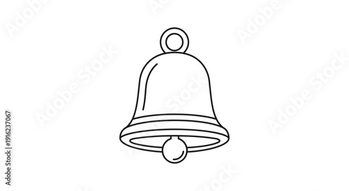 Simple Line Art Illustration of a Classic Bell with Clapper