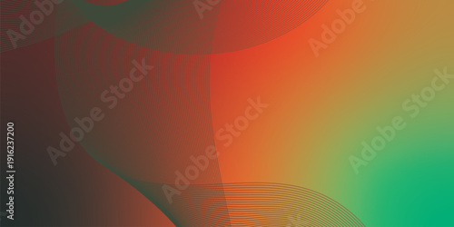 Bisque  maroon and green abstract shape grainy gradient background with black backdrop and noisy texture for wide banner poster and header design