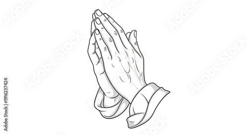 Praying Hands Illustration: Faith, Hope, and Spirituality