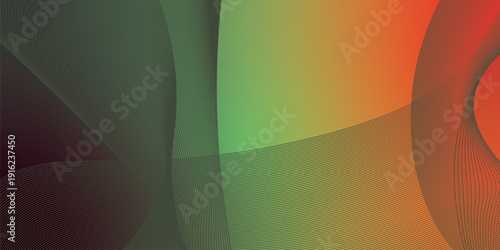 Bisque  maroon and green abstract shape grainy gradient background with black backdrop and noisy texture for wide banner poster and header design