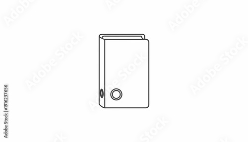 Minimalist Line Art Icon of a Ring Binder for Document Organization