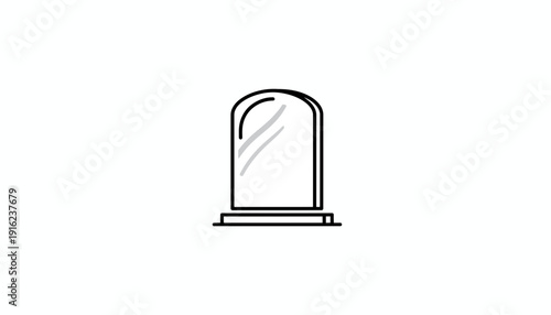 Minimalist line art icon of a siren light, emergency warning signal, vector illustration