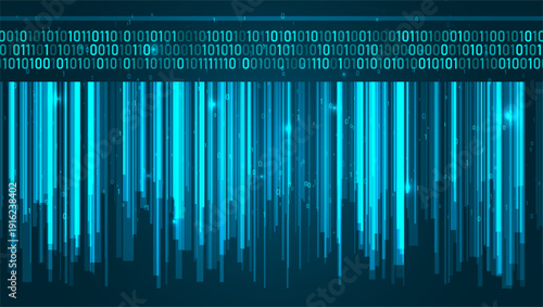 Abstract infographics visualization. Big data code representation. Futuristic network or business analytics. Graphic concept for your design.