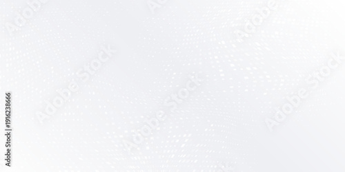 Simple rectangle white and gray background frame of geometric shapes. Circular ornament. Pattern of dots, particles, molecules, fragments. Poster for technology abstract