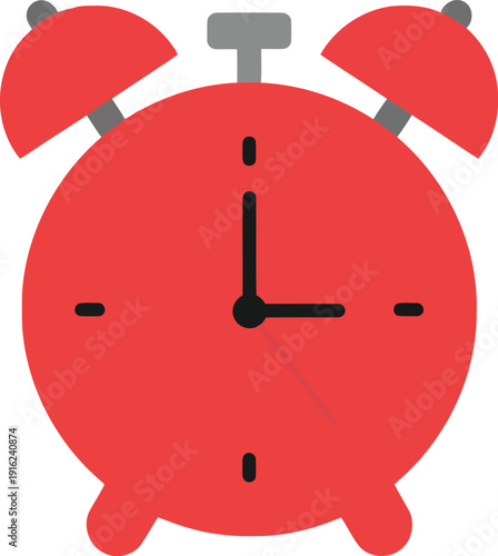Red Alarm Clock Icon for Timeliness and Productivity