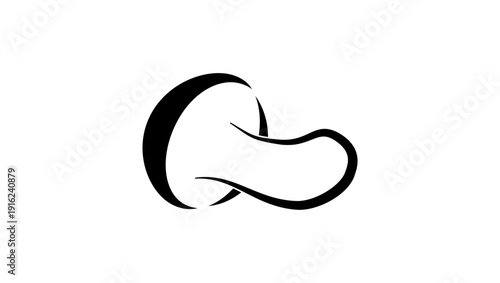 mushroom logotype, black isolated silhouette