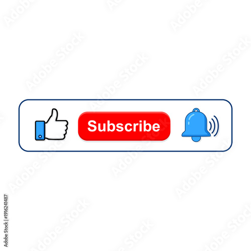 Subscribe button with like and notification bell icons