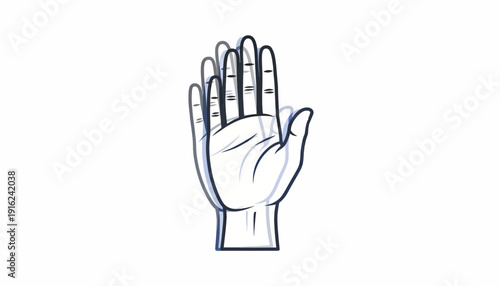 Hand waving hello or goodbye, motion blur effect, isolated on white background