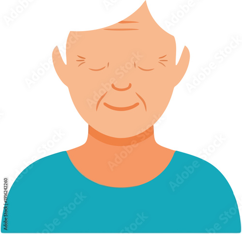 Calm Elderly Man Portrait in Vibrant Shirt