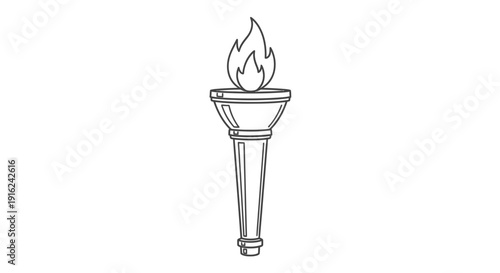Flame Torch Icon, Symbol of Victory, Knowledge, and Inspiration