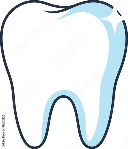 Artistic Tooth Icon for Dental Care Designs