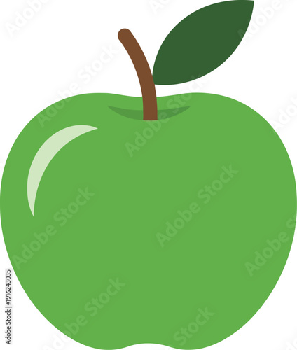 Green apple vector illustration isolated on white background for healthy food and nutrition concepts
