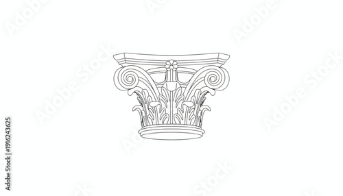 Ionic Column Capital Illustration - Ancient Greek Architecture Detail