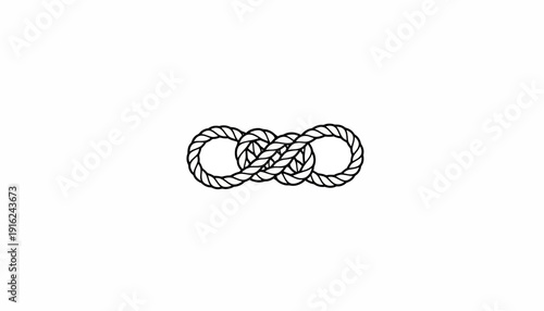 Infinity Knot Symbol Made of Rope, Endless Loop, Marine Knot, Symbol of Eternity