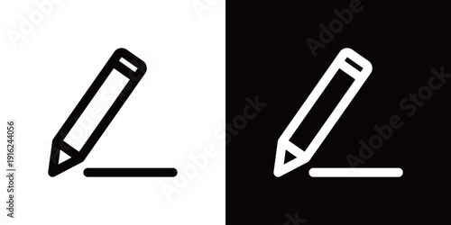 テキスト編集・入力・ペンで書くアイコン  太め (ベクター)