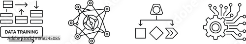 Collection of technical and network diagrams