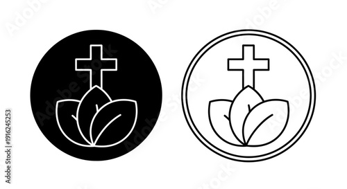 Religious symbols with coffee beans design illustration Vector