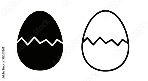 Cracked egg illustration easter egg design vector artwork Vector