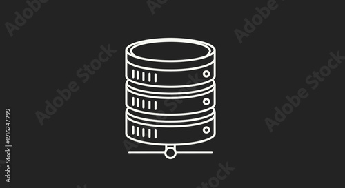 Database server icon representing data storage and technology.