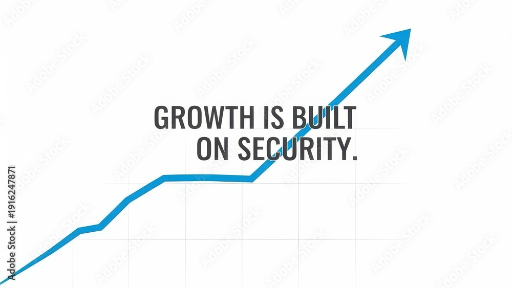Obraz premium Growth is Built on Security: Upward Trend Graph