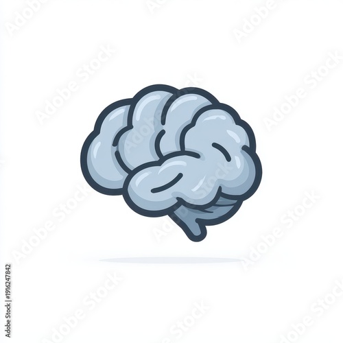 Flat design simple brain symbol for education and infographics