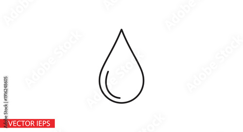 Water Drop Icon Vector Illustration, Simple Liquid Symbol
