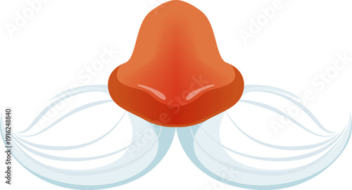 Santa mustaches and red nose. Party holiday accessory