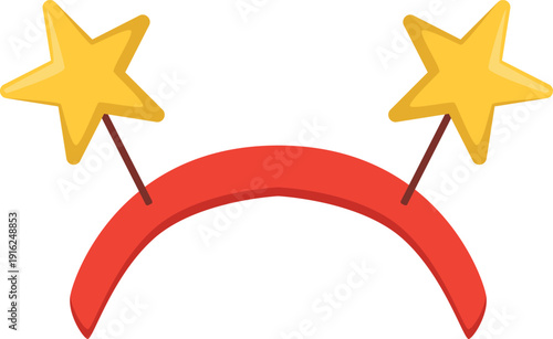 Two star party head band cartoon icon