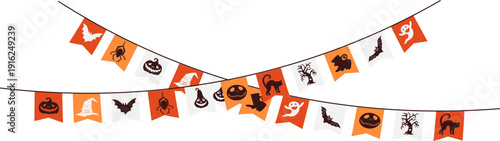 Halloween paper bunting. Holiday party decoration element